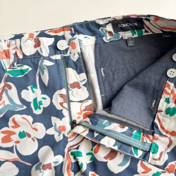 Bonobos Men’s 9” Zambezi Floral Bering Sea Chino Short Size 32 - Picture 8 of 9